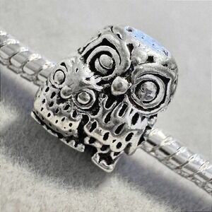 Silver Owl Bead Charm fits PANDORA
